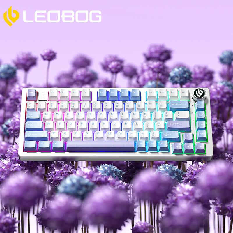LEOBOG Hi75 Gaming Mechanical Keyboard, 16 RGB Backlight Compact 81 Keys Mini Wired Office Keybord with Multi-Function Knob & Aluminum Shell, for Windows/Mac/Pc/Laptop, Thocky Clacky Keyboard ASMR, Gaming Room Accessories, Gasket Hot Swappable Custom